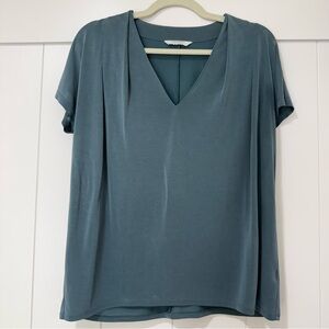 ✨ Lucky Brand Dusty Blue Teal Green Sandwash Top — Size S ✨